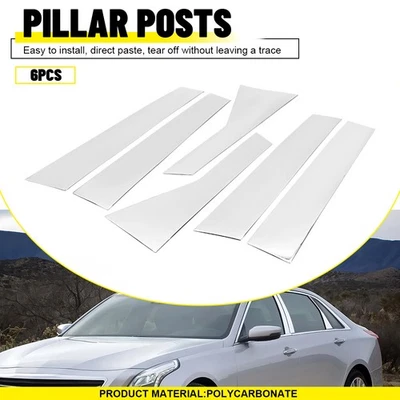 6X Para Cadillac CT6 2016-2020 PC Ventana BC Pilar Poste Moldura Borde Cromo Brillante Foto 1 de 4