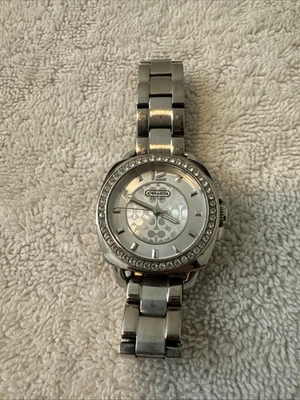 Silver Coach Women’s Watch with Silver And White C Logo Dial - image 1 of 4