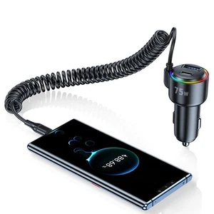 USB C 75W Car Charger Fast Charging Supports Multiple Devices Simultaneously - Picture 1 of 12
