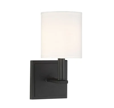 Aplique de pared Savoy House 9-1200-1 negro Waverly 11" H Foto 1 de 4