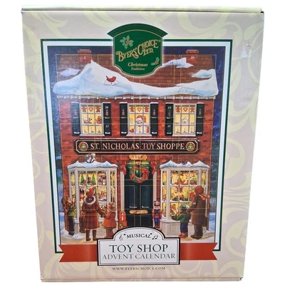 Byers Choice Musical Toy Shop Advent Calendar Wooden 24 Doors Christmas - Image 1 of 4