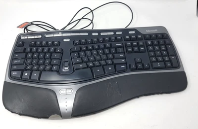 Microsoft Natural Ergonomic Keyboard 4000 v1.0 KU-0462 USB Wired Tested - Image 1 of 4
