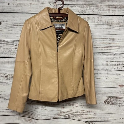 Wilsons Leather Pelle Studio Cream Tan Leather Jacket XS - Image 1 of 4