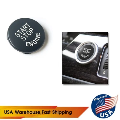 Black ABS Engine Start Stop Button Cover For BMW 320i 328i 520i 528i X1 X3 - Image 1 of 4