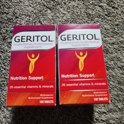 2 Cajas Geritol Multivitamínico Mineral Nutrition Support 100 Tabs Exp 09/27 Foto 1 de 4
