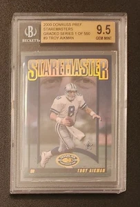 TROY AIKMAN #/1500 BGS 9 GEM MINT) 2000 DONRUSS PREFERRED STAREMASTER #9 - Picture 1 of 1
