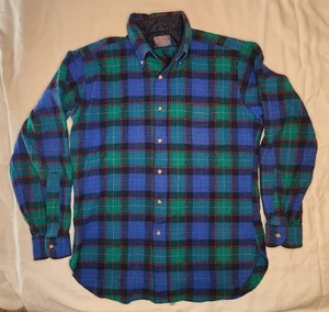 Camisa vintage Pendleton a cuadros con botones de alta calidad ropa occidental 100 % lana virgen - Imagen 1 de 11