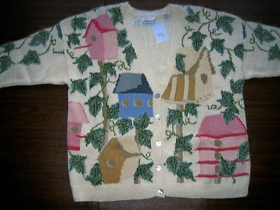 MARISA CHRISTINA II 3X Sweater Bird Houses NEW with TAG Foto 1 de 4