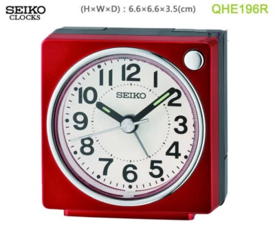 new Seiko QHE196 Square beep Alarm Clock snooze light sweep luminescent - Image 1 of 2