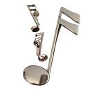 Sterling Silver Sixteenth Musical Note Brooch And Screw Back Clip-On Earrings Se