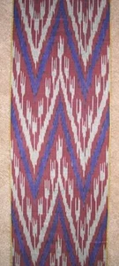 11 Yard HAND MADE UZBEK Natural 100% COTTON IKAT FABRIC # 8942 - Picture 1 of 5