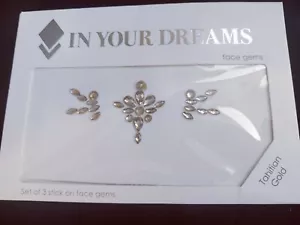 Pretty Little Thing Gold/Cream Sticker Body Gems (13542- 13543) - Picture 1 of 6