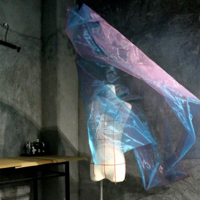 1M Iridescent Laser Sparkly Gauze Tissue Fabric Voile Wedding Dress Background - Image 1 of 4