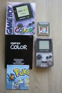 Console Nintendo Gameboy Color Violette Transparente - testée + 1 Jeu avec Boite