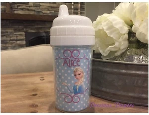 Personalized Pink Chinoiserie Toile Sippy Cup Coquette Sippy Cup For Baby Girl - Picture 1 of 9
