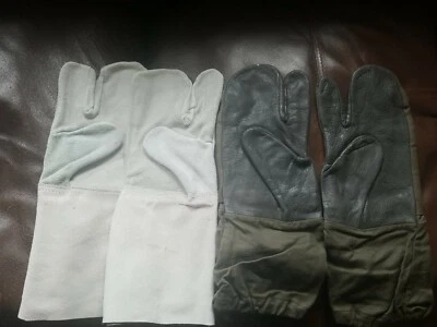 Mitones de dedo de gatillo militares alemanes, talla L, sin emitir + mitones/polainas de cuero francés Foto 1 de 4