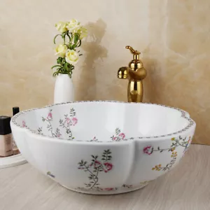Set scarico rubinetto miscelatore lavabo bagno ceramica dorata - Foto 1 di 12