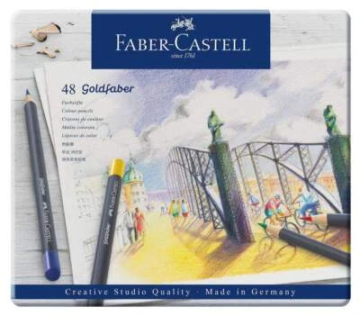 Faber-Castell Farbstifte mit permanenter Ölkreidemine Goldfaber, 48 Stück - Bild 1 von 2