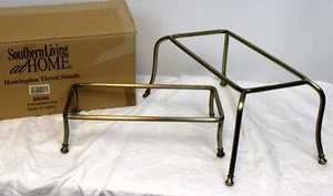 Southern Living Huntington Tiered Stands Brass Metal Set of 2 #40686 in Box - Picture 1 of 6