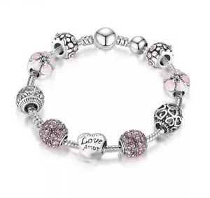 Bettelarmband 925 Silber Pl. Beads Armband Charms Armband Schmuck Damen Armband - Bild 1 von 3