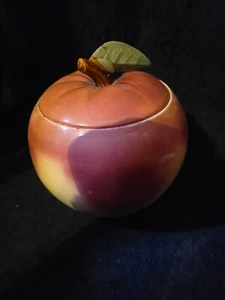 Tarro de galletas de manzana con rubor de cerámica McCoy de colección años 50 - Imagen 1 de 10