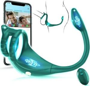 Vibrating Cock Ring Prostate Massager Remote APP Control Anal Sex Toy Delay Men - Picture 1 of 16