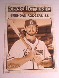 2017 Topps Heritage Minor League All Star 5x7 Brendan Rodgers Rockies 01/10