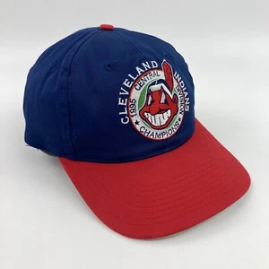 Vintage Cleveland Indians 1995 Central Champions Starter Snapback Baseball Hat - Picture 1 of 8