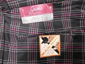 Vintage 60s BAN-ROL Rockabilly Boogie Pants Plaid Slacks 36" Waist NWT Jack's - Picture 1 of 1
