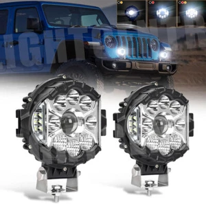 Pair 5 inch Round LED Work Lights Pods Spot Flood Combo Fog Lamp Offroad Driving - Picture 1 of 10