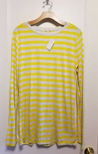 GAP Stripe Drapey Tee, gelb/grau gestreift, 100% Viskose, Größe M/T, Neu mit Etikett - Bild 1 von 4