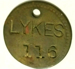 PLACA Obrero LINEA CARGA LYKES MUELLE DE MAYAGUEZ PUERTO RICO token ficha - Picture 1 of 5