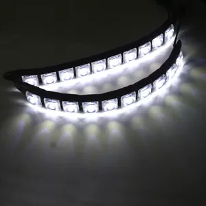 2PCS 12V LED Strip DRL Daytime Running Lights Fog For Car Lamp Driving White QW - Picture 1 of 10