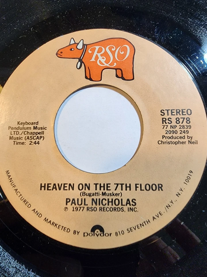 Paul Nicholas - Heaven On The 7th Floor - Do You Want My Love RSO VG+ F276 - Image 1 of 1