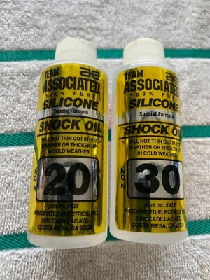 Team Associated 20 & 30 Weight Pure Silicone Oils Fluids Traxxas  Arrma Losi NOS - Image 1 of 4