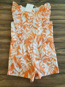 NWT Aerin x Janie And Jack Coral Ruffle Fern Print Romp size S - Picture 1 of 3