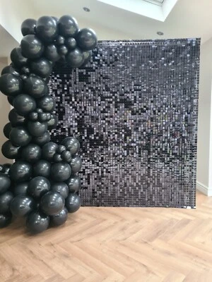 TSWC - Luxury Black Sequin wall shimmer backdrop panels 6ft 7ft 8ft - Image 1 of 4