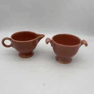 Fiestaware Vintage Rose Cream And Sugar Bowl Set HLC WV USA 1950’s Fiesta @NICE@ - Picture 1 of 7