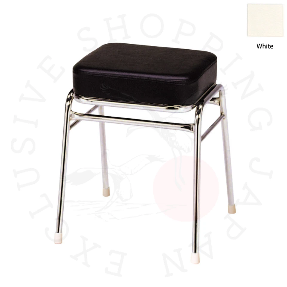 Arcade Game Stool Chair Taito VIWLIX Thick Cushion Type TC1-49M Leather White JP - Image 1 of 4