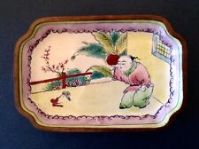 ~ANTIQUE CHINESE EXPORT QING / REPUBLIC FAMILLE ROSE ENAMEL COPPER PLATE
