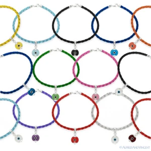 Pulsera de Plata Esterlina 925 Griego Turco Nazar Hamsa Judaica Cabalá - Imagen 1 de 18