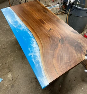 84" x 42" Epoxy Resin Dining Table Top / resin Wooden Home Decor - Picture 1 of 2