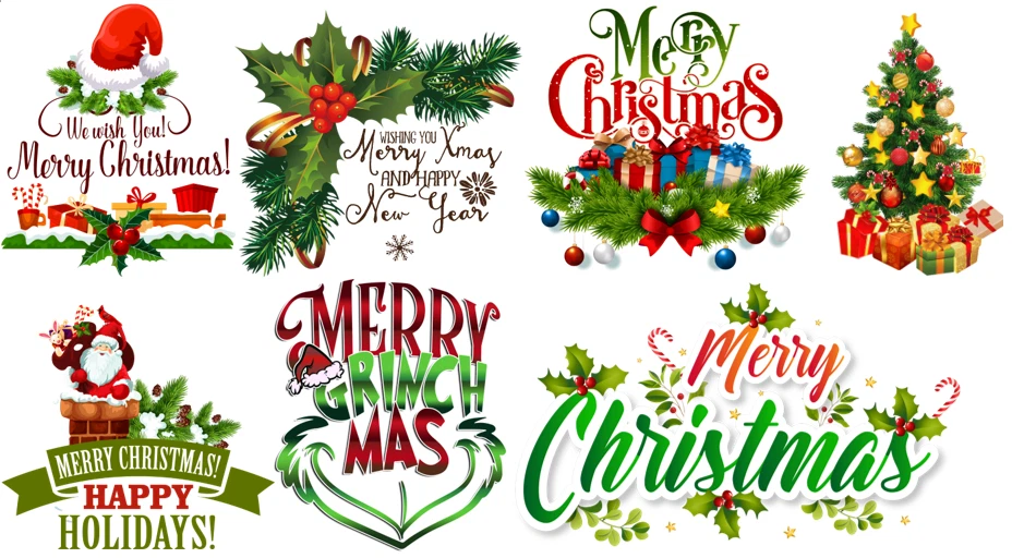 Merry Christmas Edible Cake Topper ( 7 Designs to Choose From) - Icing Sheet - image 1 of 1