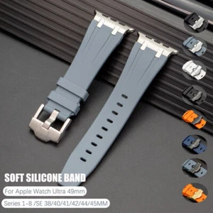 For Apple Watch Ultra 2 S10 9 8 7 AP Mod Band Silicone Strap 49/46/45/44/41/40mm - Zdjęcie 1 z 34