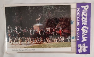 Budweiser Clydesdales Postcard Puzzle Gram Vintage Excellent+ Sealed - Picture 1 of 3