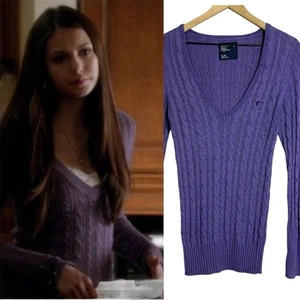 American Eagle lila Pullover Gr. XL ASO Elena Gilbert Vampire Diaries Y2k lang - Bild 1 von 9