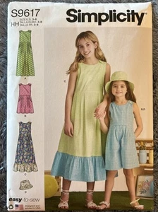 Simplicity 9617 Girls' Jumpsuit, Romper, Bucket Hat & Dress Size 3-6 FF Uncut - Picture 1 of 2