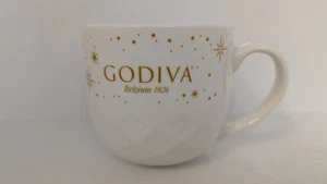 Large White Godiva Belgium 1926 Coffee Mug White Gold Lettering 10 oz - Picture 1 of 6