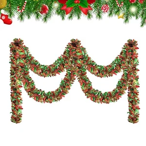 Guirnalda de oropel de Navidad 6,5 pies brillante decoración fiesta guirnaldas - Imagen 1 de 10