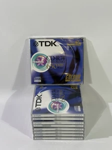 9x TDK CD-R74 650 MB Metallic Disc 74 Minuten Rohling CD-R74 Recordable - Afbeelding 1 van 2